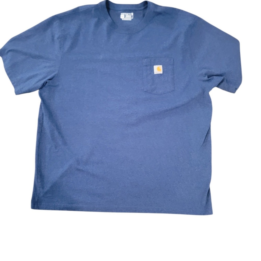 Carhartt K87 Mens Loose Fit Pocket T-Shirt 2XL Heather Blue Short‎ Sleeve Tee